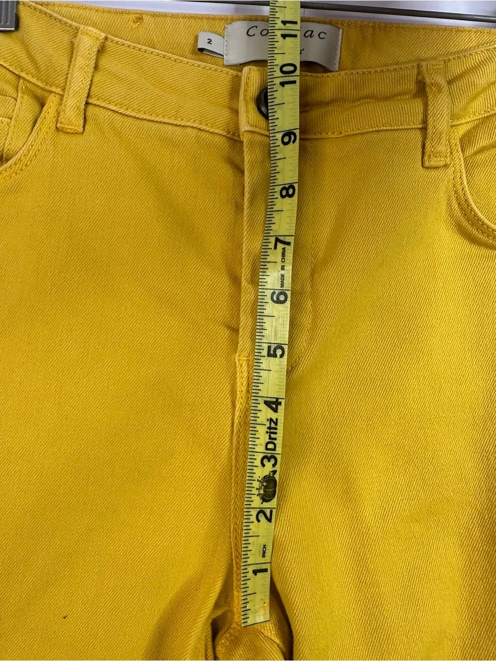 Cotelac Mustard Yellow Wide Leg Crop Jeans Womens Size 2 Raw Fray Hem Chic Denim - Picture 9 of 10